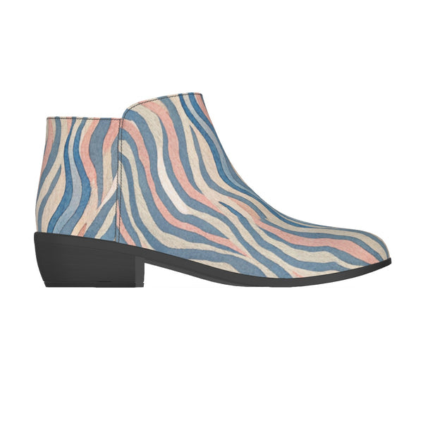 Pastel Zebra Pattern Women's Fashion Boots Multi