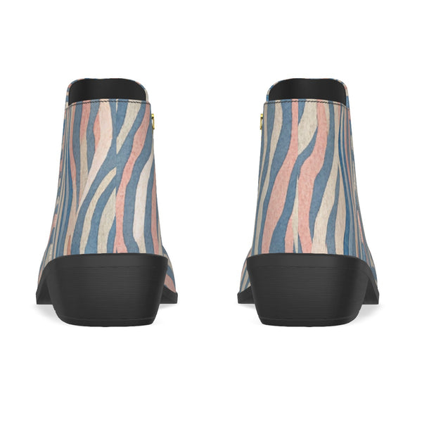 Pastel Zebra Pattern Women's Fashion Boots Multi