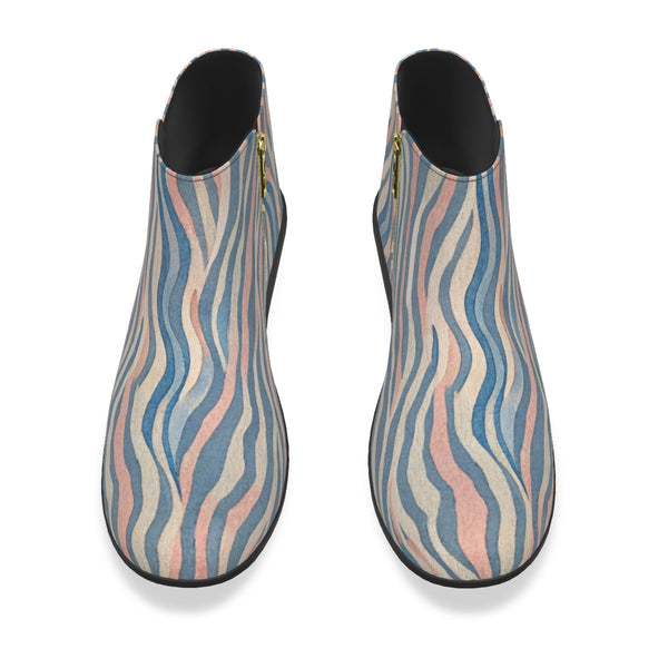 Pastel Zebra Pattern Women's Fashion Boots Multi