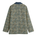Intricate Leaves Women's Cotton Leisure Blazer Ink Blue