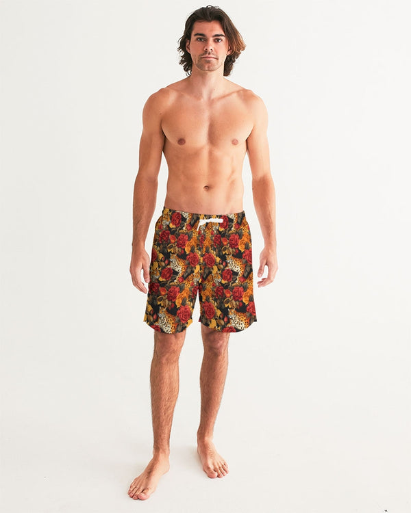 Leopards & Roses Men's Swim Trunk Multi