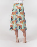Abstract Tiger Pattern A-line Midi Skirt Multi
