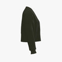 Solid Colour Cashmere Women's Cropped Drop Shoulder Cardigan Grouse Moor