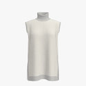 Neutral Nature Pattern Women's Cashmere Turtleneck Vest Natural Light Taupe