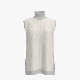 Neutral Nature Pattern Women's Cashmere Turtleneck Vest Natural Light Taupe