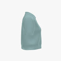 Solid Colour Women's Cashmere Cropped Polo Aqua Wash