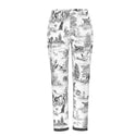 DOG TOILE WOMEN'S LONG SLEEVE PYJAMAS SET WITH WHITE CONTRASTING PIPING NIGHT GREY