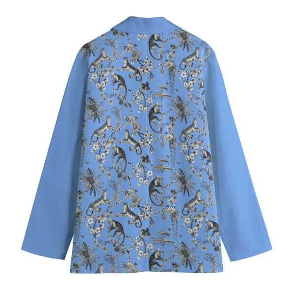 Cheetahs & Monkeys Women's Leisure Jacket Wedgewood Blue