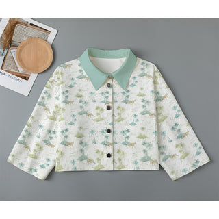 PASTEL TROPICS WOMEN'S CROPPED JACKET PASTEL DUCK EGG BLUE