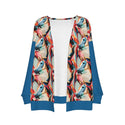 GEOMETRIC HORSES WOMEN'S IMITATION KNITTED CARDIGAN FRESH BLUE