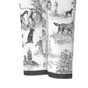 DOG TOILE WOMEN'S LONG SLEEVE PYJAMAS SET WITH WHITE CONTRASTING PIPING NIGHT GREY