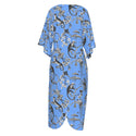 Cheetahs & Monkeys Women's Long Dress Wedgewood Blue