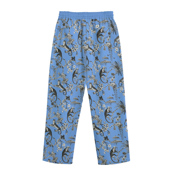 Cheetahs & Monkeys Straight Casual Cotton Pants Wedgewood Blue