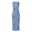 Cheetahs & Monkeys Women's Beach Perspective Chiffon Sleeveless Dress Wedgewood Blue
