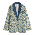 Blue & Cream Floral Women's Leisure Blazer Violet Indigo