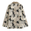 Beautiful Horses Women's Cotton Leisure Blazer Golden Beige