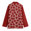 Hearts & Waves Women's Leisure Blazer Bright Red Lipstick