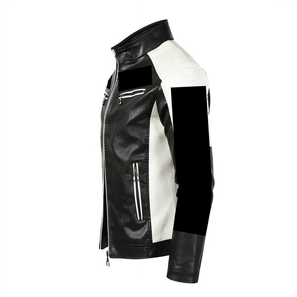 THE LOVERS MEN'S STAND-UP COLLAR BLOCK SLIM-FIT JACKET MULTI