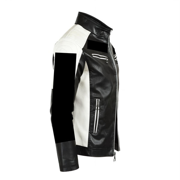THE LOVERS MEN'S STAND-UP COLLAR BLOCK SLIM-FIT JACKET MULTI