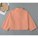 Solid Colour Women's Cropped Cotton Jacket Light Apricot