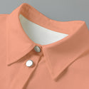 Solid Colour Women's Cropped Cotton Jacket Light Apricot