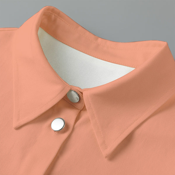 Solid Colour Women's Cropped Cotton Jacket Light Apricot
