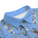 Cheetahs & Monkeys Women's Imitation Silk Shirt Suit Wedgewood Blue