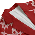 Hearts & Waves Women's Leisure Blazer Bright Red Lipstick