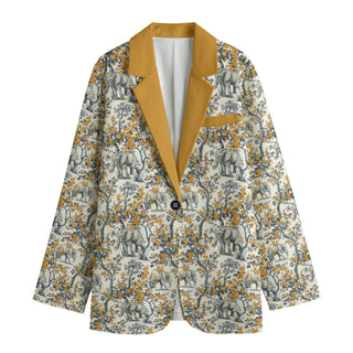 ELEPHANTS & TREES WOMEN'S LEISURE BLAZER GOLDEN YELLOW