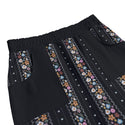 Flower Stripes Women's Package Hip Skirt Black