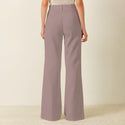 Solid Colour Women's Wide Leg Pants Light Heather