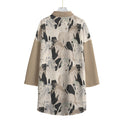 Beautiful Horses Women's Chiffon Shirt with Elbow Sleeves Golden Beige