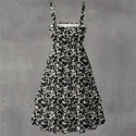 Black & Grey Animal Print Women's Ruffle Hem Dress Multi