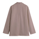 Solid Colour Women's Leisure Blazer Light Heather