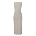 Solid Colour Women's Beach Perspective Chiffon Sleeveless Dress Symphony Grey