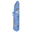 Cheetahs & Monkeys Women's Long Dress Wedgewood Blue