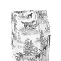 DOG TOILE WOMEN'S LONG SLEEVE PYJAMAS SET WITH WHITE CONTRASTING PIPING NIGHT GREY
