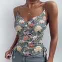 PASTEL BIRDS DRAWSTRING CAMISOLE MULTI