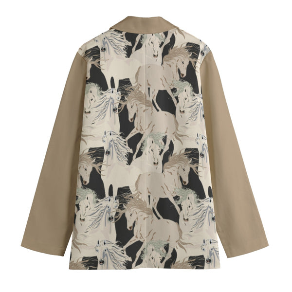Beautiful Horses Women's Leisure Blazer Golden Beige