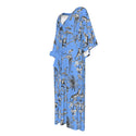 Cheetahs & Monkeys Women's Long Dress Wedgewood Blue