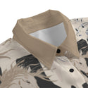 Beautiful Horses Women's Chiffon Shirt with Elbow Sleeves Golden Beige