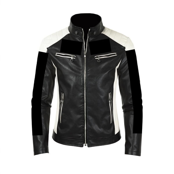 THE LOVERS MEN'S STAND-UP COLLAR BLOCK SLIM-FIT JACKET MULTI