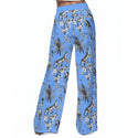 Cheetahs & Monkeys Women's Casual Wide Leg Pants Wedgewood Blue