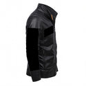 SKULL FACE MEN'S FLEECE DECORATIVE ZIPPER LEATHER JACKET BLACK