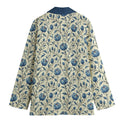 Blue & Cream Floral Women's Leisure Blazer Violet Indigo