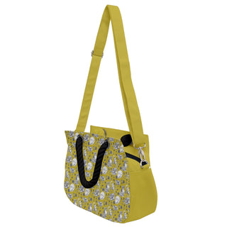 yellow cats Rope Handles Shoulder Strap Bag mustard lime yellow