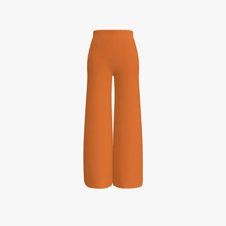 Solid Colour Cashmere Women's Long Wide Leg Pants Clementine