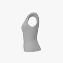 Solid Colour Women's Cable Knit Round Neck Vest Overcast