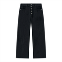 Men's Vintage Wash Wide Leg Denim Jeans black
