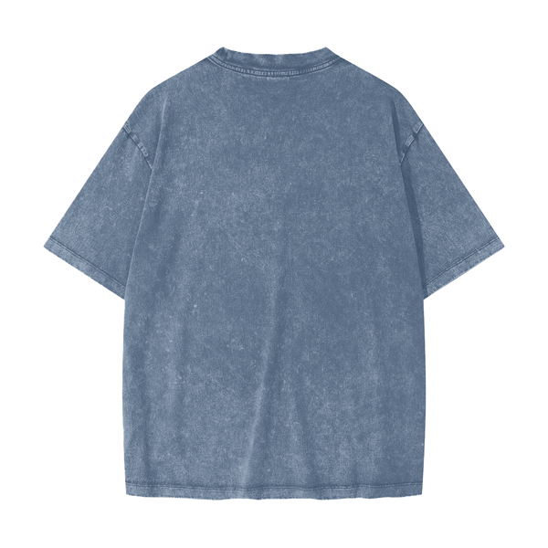 Heavyweight Men's Snow Washed T-shirt Blue
